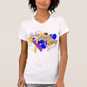 Camiseta Cura da esperança do amor do cancer de bexiga