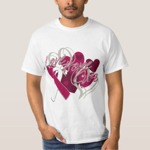 Camiseta Cura da esperança do amor do cancer de garganta