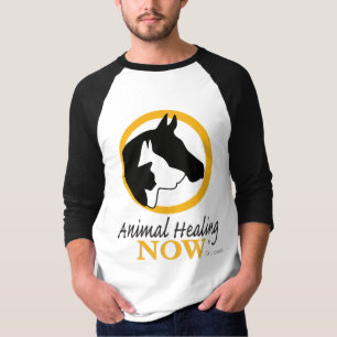 Camiseta Cura de animais agora Capa Raglan T-Shirt 3/4 de h