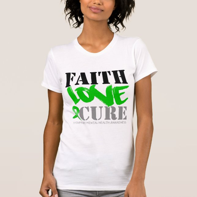 Camiseta Cura do Amor com Fé de Saúde Mental (Frente)
