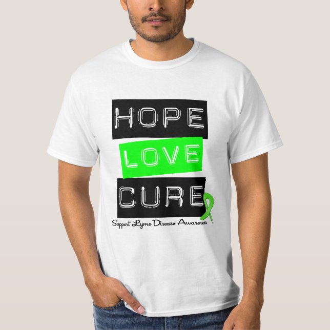 Camiseta Cura do amor da esperança da doença de Lyme (Frente)