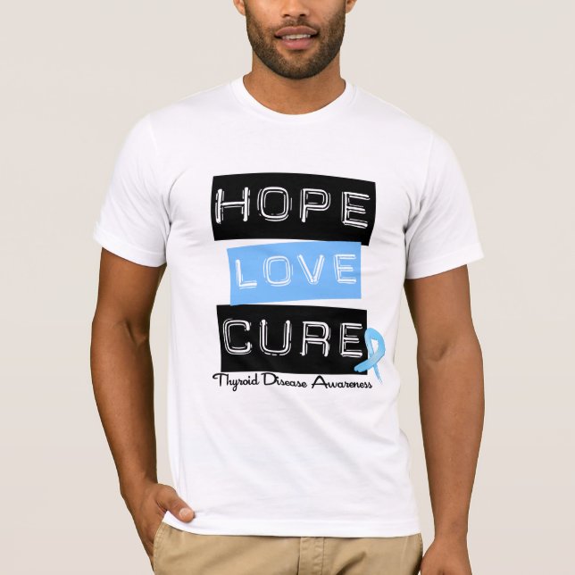 Camiseta Cura do amor da esperança da doença de tiróide (Frente)