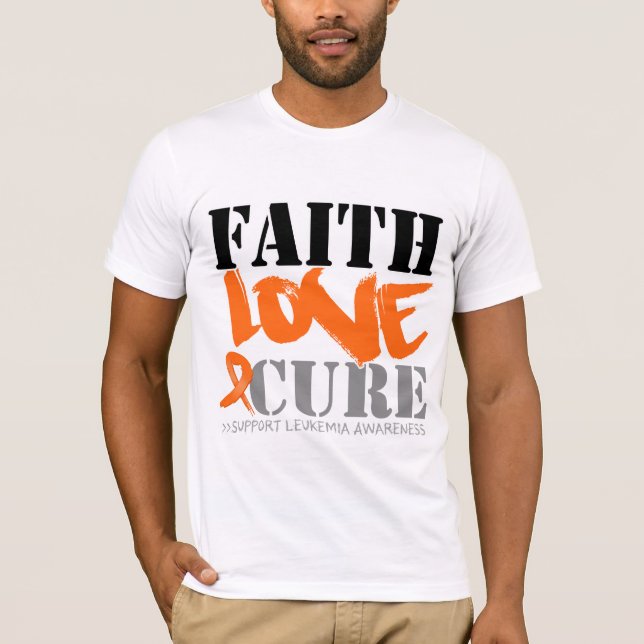 Camiseta Cura do amor da fé da leucemia (Frente)