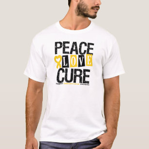 Camiseta Cura do amor da paz do cancer da infância
