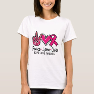 Camiseta Cura do Amor Laço Rosa Conscientização do Câncer d