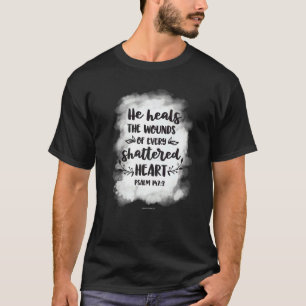 Camiseta Cura Feridas De Bíblia Cristã De Coração Quebrada 