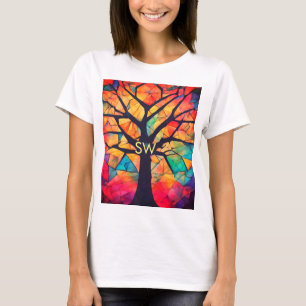 Camiseta cura geométrica colorida coach de yoga adicionar l