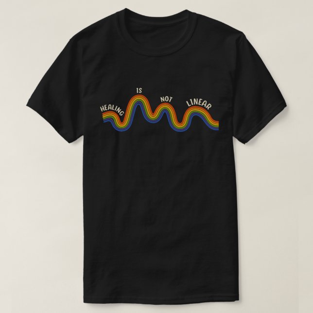 Camiseta 'Cura Não é Linear' Terapeuta e Psicólogo (Frente do Design)