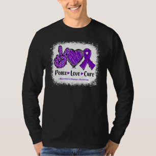 Camiseta Cura Paz Amor Doença de Alzheimer Consciencializaç