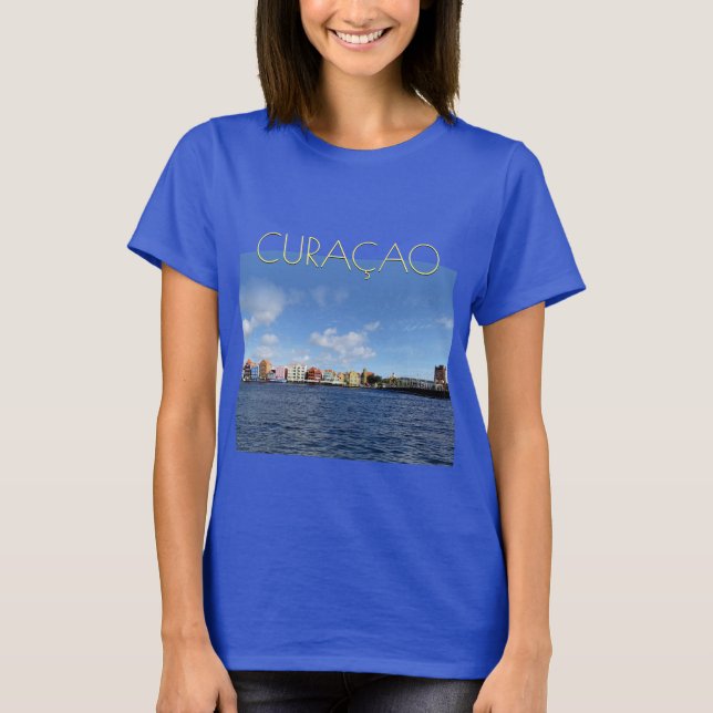 Camiseta Curaçao Skyline sem texto (personalizável) (Frente)