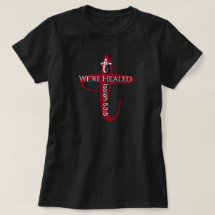 Camiseta Curada por Jesus Bíblia Verse Christian Faith