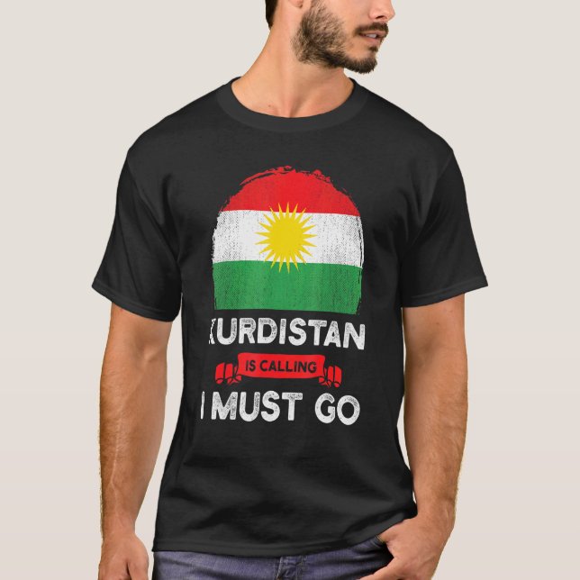 Camiseta Curdistão Está Chamando Eu Devo Ir Patrimônio Curd (Frente)