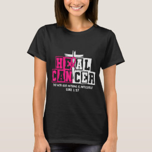 Camiseta Cure Câncer Acredite em Deus Cristão Câncer de Mam