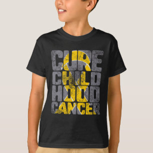 Camiseta Cure Câncer Infantil Faixa de Ouro Apoio Conscient