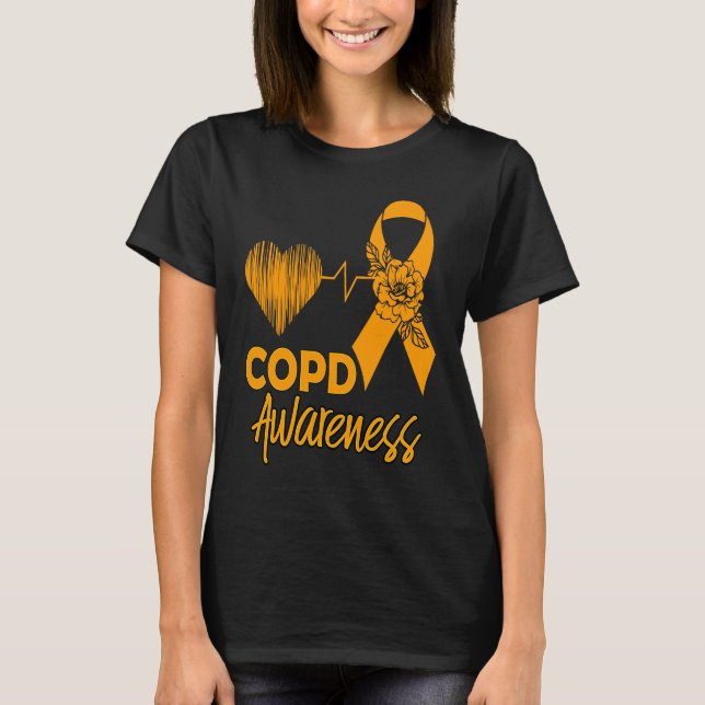Camiseta CURE Orange Ribbon COPD Sensibilização para as doe (Frente)
