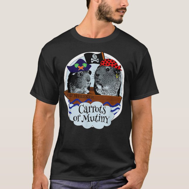 Camiseta Curiosa e famosa Guiné Pig Sayings Pirata Musmall  (Frente)