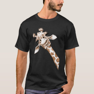 Camiseta Curiosa Girafa Engraçada Zoo, Presente de Figuran