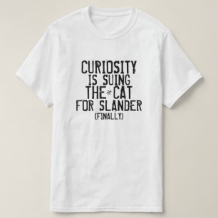 Camiseta Curiosidade está processando o gato (finalmente)