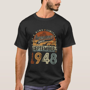 Camiseta Curioso 75 Anos De Setembro De 1948 Vintage 75º Na