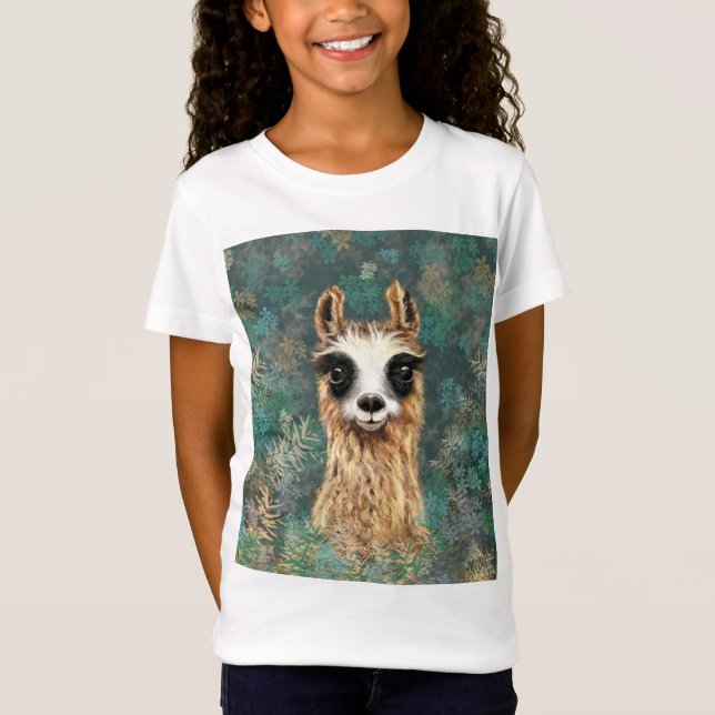 Camiseta Curioso Bebê Llama - Fofo (Frente)