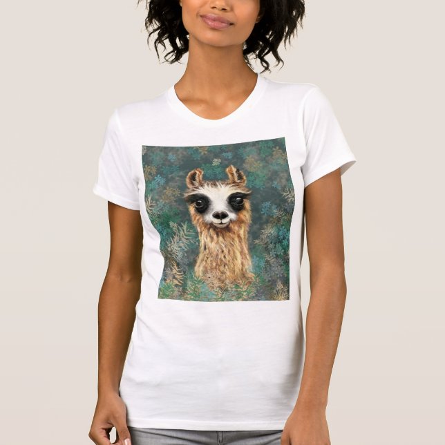 Camiseta Curioso Bebê Llama - Fofo (Frente)