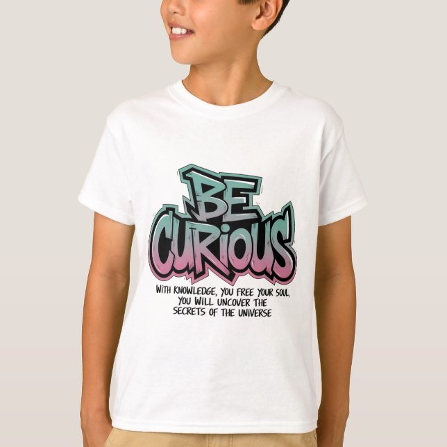 Camiseta Curioso - Destrave os Segredos do Universo (Frente)