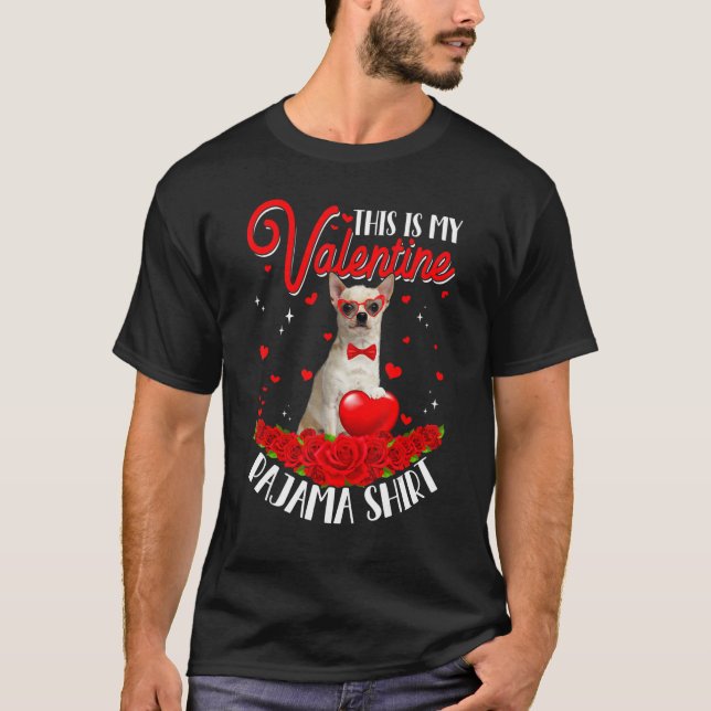 Camiseta Curioso Este É Meu Namorados Pajama Chihuahua Dog  (Frente)