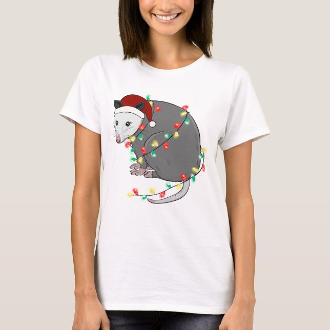 Camiseta Curioso gambá de Natal (Frente)