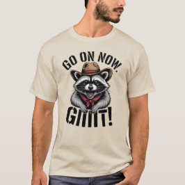 Camiseta Curioso Garçom Raccoon Vai Agora Git Country Weste