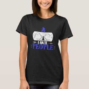 Camiseta Curioso Odeio Pessoas Acampando Solo Camper N