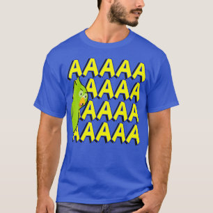 Camiseta Curioso papagaio verde gritando "Me presente"