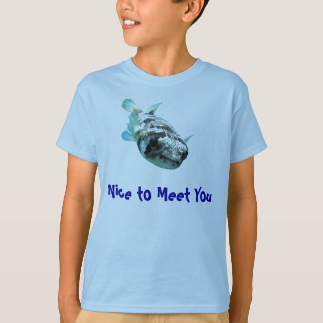 Camiseta Curioso Porcupine Pufferfish "Prazer em conhecê-lo (Frente)