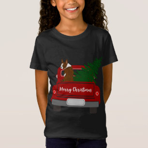 Camiseta Curioso Red Boston Terrier - Natal retrô