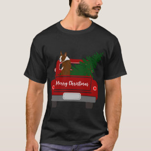 Camiseta Curioso Red Boston Terrier - Natal retrô