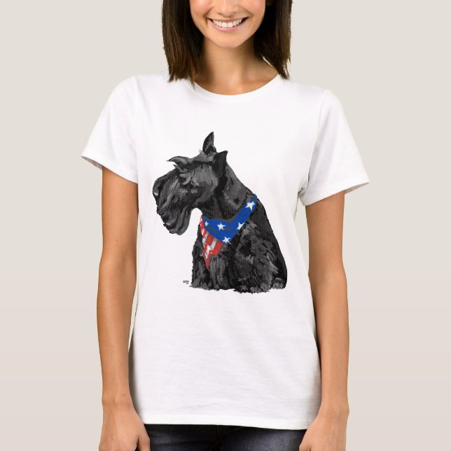 Camiseta Curioso Terrier Patriótico Escocês (Frente)