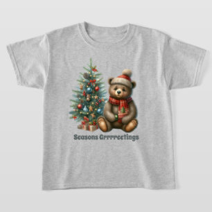 Camiseta Curioso urso Camarada adiciona texto Natal