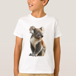 Camiseta Curioso Urso Koalá Fofinho Vida Selvagem Crianças