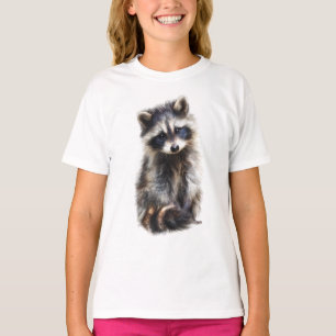 Camiseta Curiosos Pequenos Mapaches da Floresta Infantil