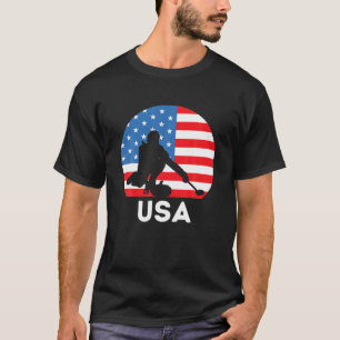Camiseta Curling American Flag Usa Team Retro Vintage Appar