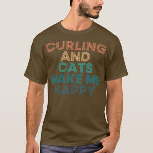 Camiseta Curling and Cats Me Faz Feliz Presente para Curlin
