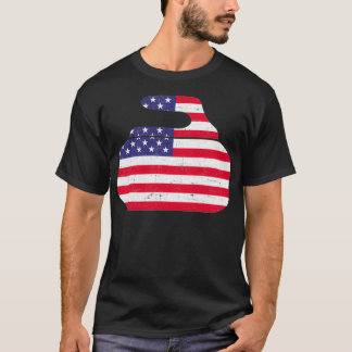 Camiseta Curling da bandeira americana 3