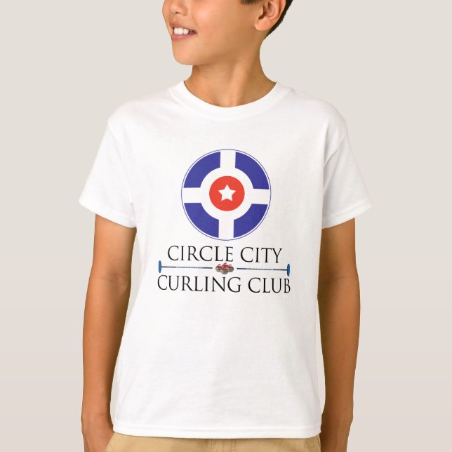 Camiseta Curling de Círculo - T-Shirt Ringer (Frente)