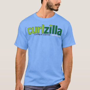 Camiseta Curling do Curlzilla como logotipo de serviço