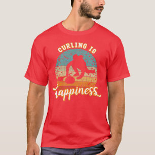 Camiseta Curling é Felicidade Varrer Lover píxel desi