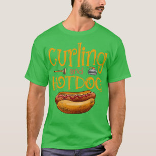 Camiseta Curling E Hot Dog Engraçado Comida Dizendo Present