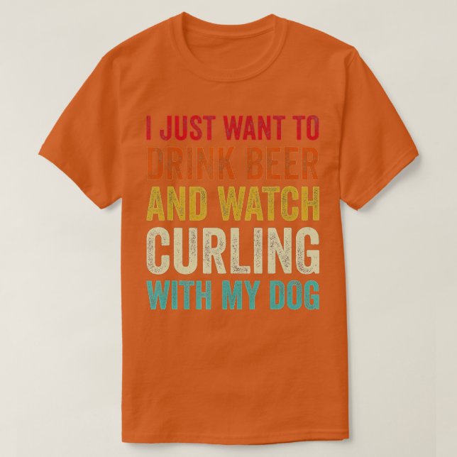 Camiseta Curling e meu Cachorro Engraçado, Ventilador de Cu (Frente do Design)