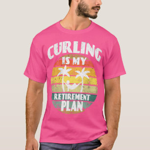 Camiseta Curling É Meu Plano de Aposentadoria Tiro de Stock