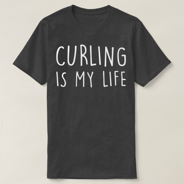 Camiseta Curling É Minha Vida Como Um Presente Para Namorad (Frente do Design)