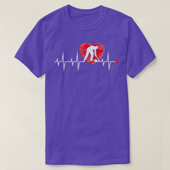 Camiseta Curling é o meu Heartbeat (Frente do Design)