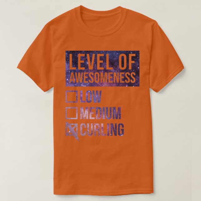 Camiseta Curling Funny Level Of Curling (Frente do Design)